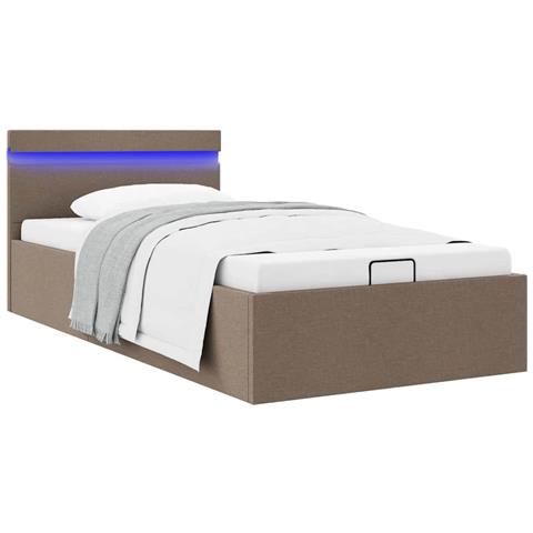 Lusso Casadino -  Giroletto Idraulico Contenitore E Led Tortora Tessuto 90x200 Cm - Foto 8