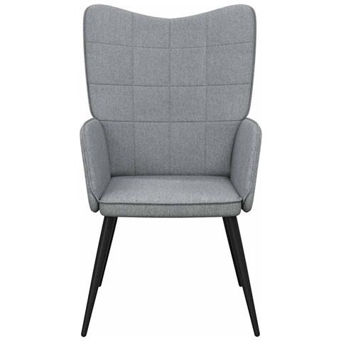 Lusso Casadino -  Sedia Relax Grigio Chiaro In Tessuto - Foto 2