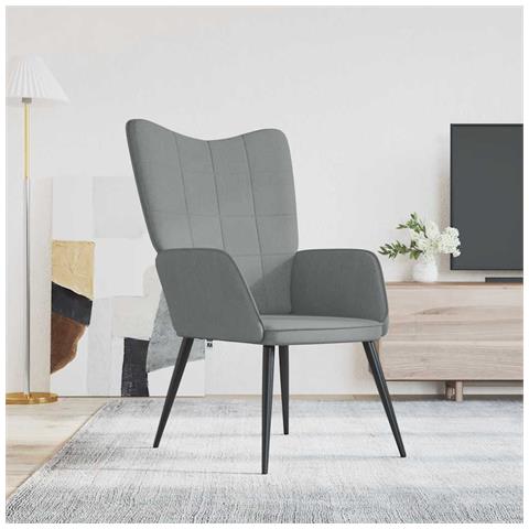 Lusso Casadino -  Sedia Relax Grigio Chiaro In Tessuto - Foto 8