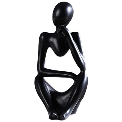 Statua Del Pensatore Astratto - Decorazione Per La Casa In Resina Black - Foto 1