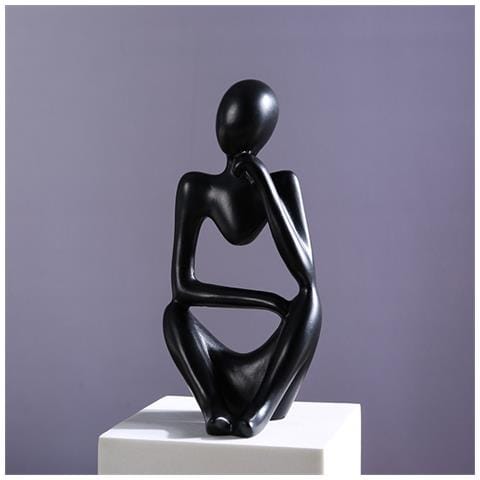 Statua Del Pensatore Astratto - Decorazione Per La Casa In Resina Black - Foto 2