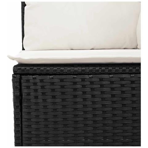 Set Divani da Giardino 4 pz con Cuscini Nero in Polyrattan - Foto 9