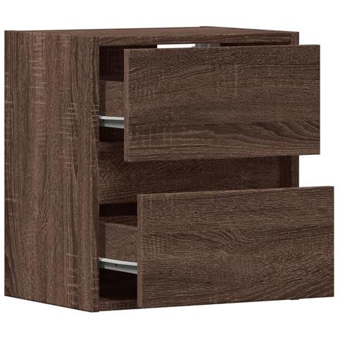 Comodino a Parete con luci LED Rovere Marrone - Foto 9