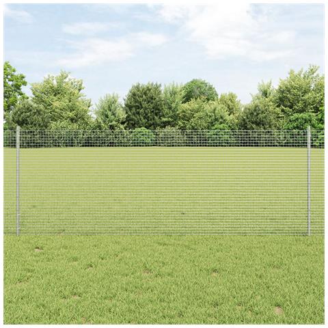 Recinzione in Rete Saldato con 44 U Pali Argento 0.8x100 m Acciaio - Foto 2