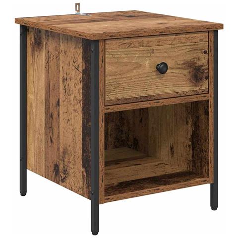 Armadio da Notte con cassetto Legno vecchio 40 x 42 x 50 cm - Foto 1