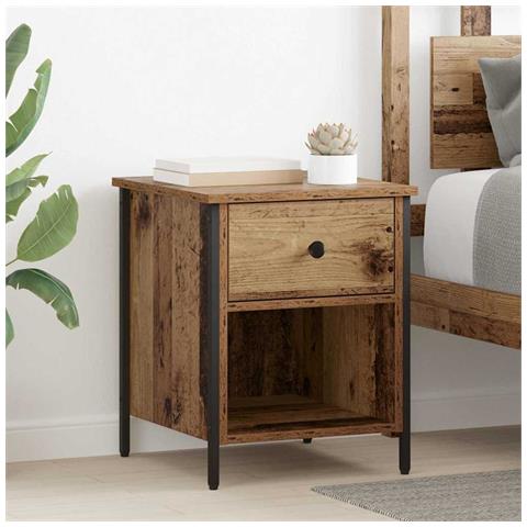 Armadio da Notte con cassetto Legno vecchio 40 x 42 x 50 cm - Foto 2