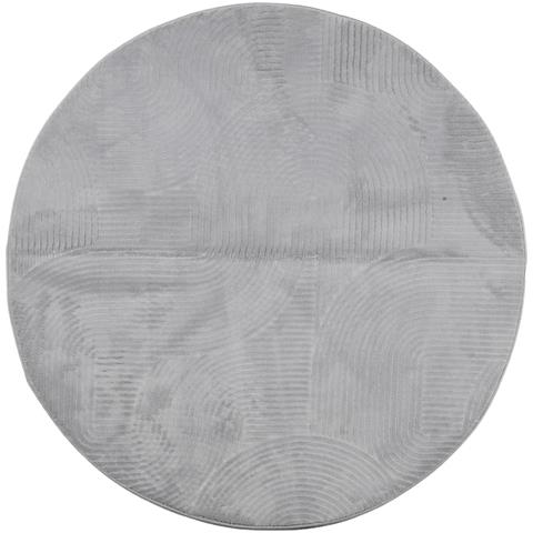 Lusso Casadino - Tappeto Iza A Pelo Corto Con Aspetto Scandinavo Grigio Ø 100 Cm - Foto 1