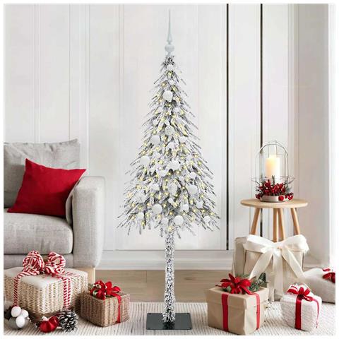 Albero di Natale con 150 LED Bianco 150 cm PE e Acciaio - Foto 2