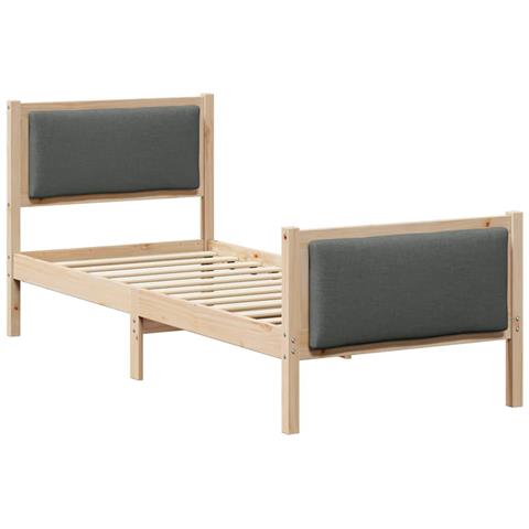 Struttura del letto Grigio scuro 75 x 190 cm Tessuto - Foto 1