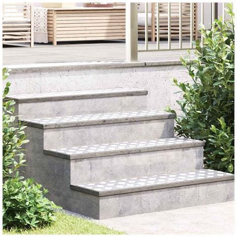 Dischi Quadrati 4 pcs Argento 100 x 25 cm Alluminio - Foto 2