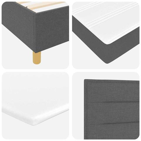 Letto a molle con materasso Grigio scuro 160 x 200 cm Tessuto - Foto 9
