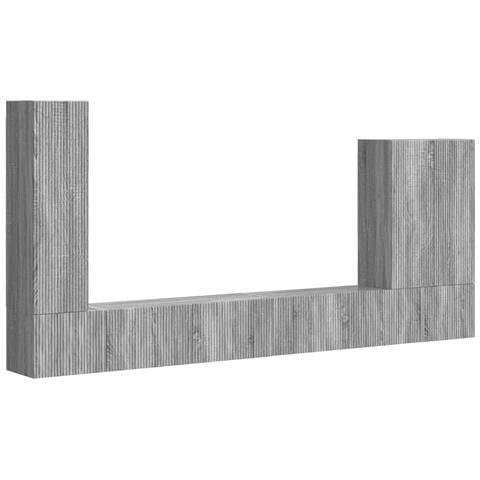 Set di Mobiletto da TV a Parete 6 pcs Grigio Sonoma - Foto 1