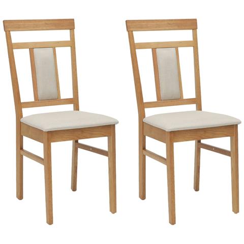 Sedia da pranzo 2 pcs Naturale e chiaro Legno di gomma solido - Foto 1