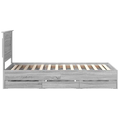 Struttura del letto con cassetto Grigio Sonoma 75 x 190 cm - Foto 9