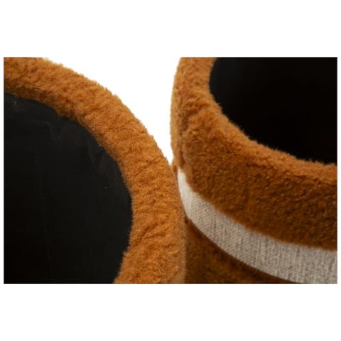 Set 2 Pouf Contenitore Saint-moritz In Teddy Marrone Ø40x47 E Ø32x38 Cm - Foto 8