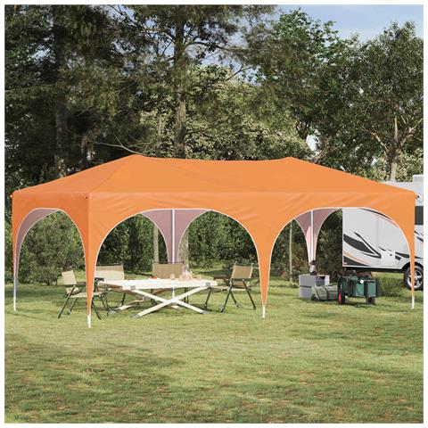 Tenda per feste a pop-up 575 x 288 x 245 cm Arancione - Foto 2