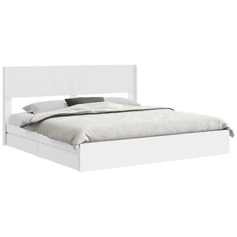 Struttura del letto con stoccaggio e testata Bianco - Foto 1