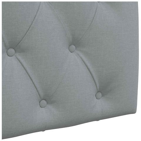 Testiera sospesa Con luce LED Grigio Chiaro Tessuto - Foto 9