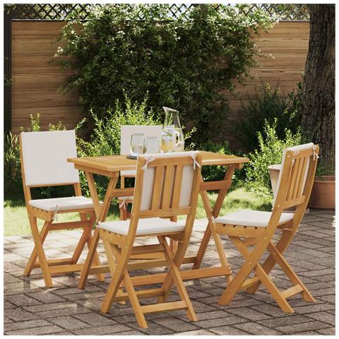 Sedie Bistro da Giardino 4 pcs Bianco Crema 38 x 46 x 85 cm - Foto 2