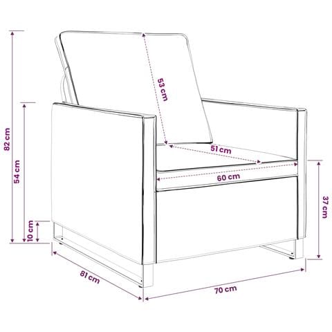 Divano Singolo Grigio Scuro 70 x 81 x 82 cm - Foto 9