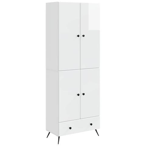 Set di armadi 2 pcs Bianco Lucido Legno ingegnerizzato - Foto 1