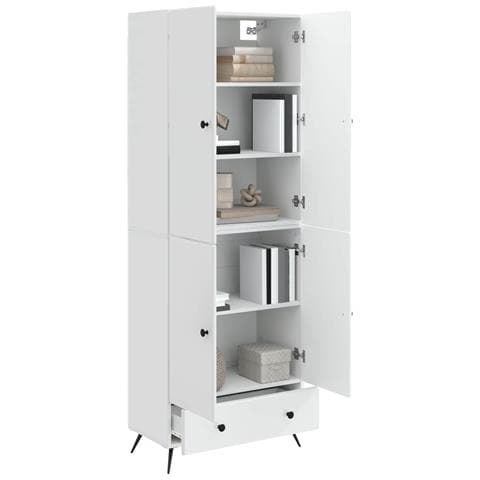 Set di armadi 2 pcs Bianco Lucido Legno ingegnerizzato - Foto 2
