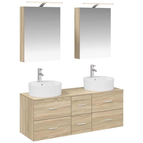 Set di mobili per il bagno 5 pcs Rovere Sonoma - Foto 1