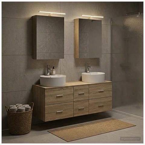 Set di mobili per il bagno 5 pcs Rovere Sonoma - Foto 2