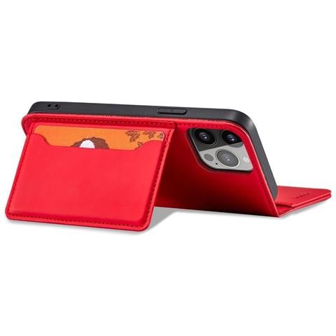 Custodia Magnetica Per Iphone 13 Pro Max, Portafoglio Per Carte, Supporto Per Carte, Rosso. - Foto 1