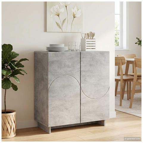 Credenza Grigio Cemento 67 x 34,5 x 75 cm Legno ingegnerizzato - Foto 2