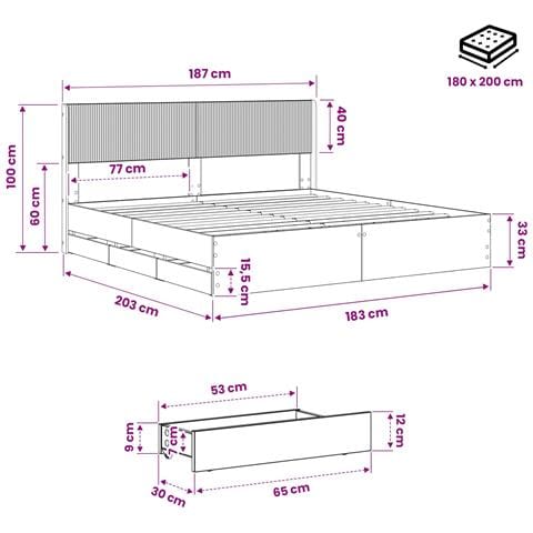 Struttura del letto con stoccaggio e testata Artisan Oak - Foto 9