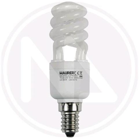 LAMPADA FLUORESCENTE SPIRALE MINI E14 9W Luce FREDDA Classe A - Foto 1