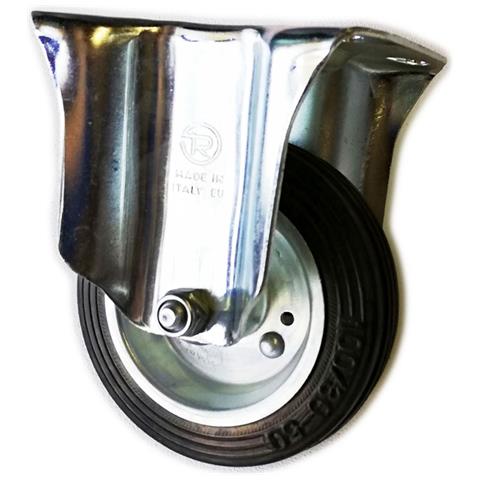 Ruota In Gomma Standard Con Piastra Fissa, 125mm - Foto 1