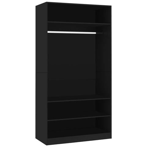 Armadio Nero 100x50x200 cm in Legno Multistrato - Foto 1