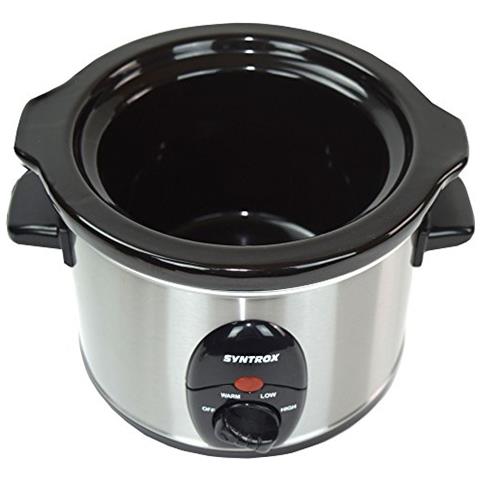 Sc-250m Deli Slow Cooker In Acciaio Inox, 2,5 Litri, Con Funzione Di Mantenimento Del Calore, Vetro Di Sicurezza E Ciotola In Ceramica Rimovibile, Cottura Lenta - Foto 2