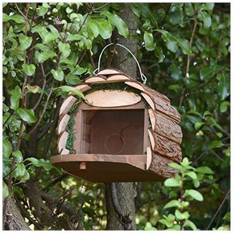 2 In 1 In Legno Scoiattolo Alimentatore Nidificazione Di Uccelli Casa Hanging Feeding Stazione O Nest Box Rustico Naturale Resistente Alle Intemperie Ideale Per Qualsiasi Dimensione Giardino Albero Ambientazione Esterna O Balcone - Foto 2