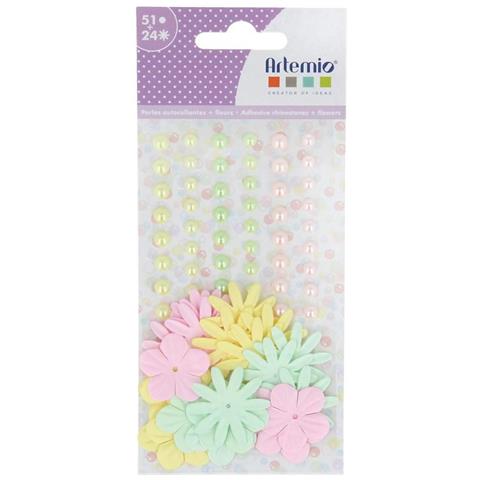 51 Perline Adesive E 24 Fiori Di Carta - Foto 1