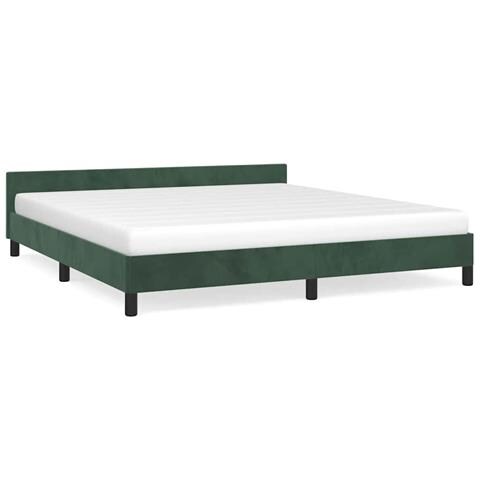 Giroletto senza Materasso Verde Scuro 180x200 cm in Velluto - Foto 1
