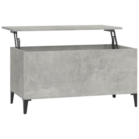 Tavolino Salotto Grigio Cemento 90x44,5x45 Cm Legno Multistrato - Foto 2