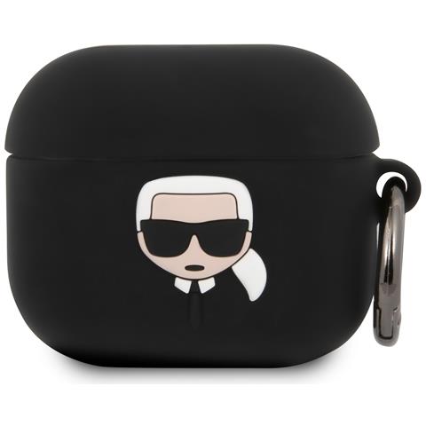 Cover Per Airpods 3 In Silicone Con Anello, Nero - Foto 1