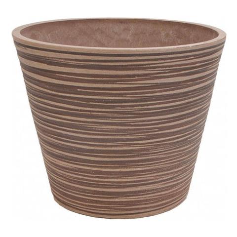 Vaso Tondo Da Esterno Giardino In Fibra Di Argilla Ø41x33,3 Cm Echium - Tan - Foto 1