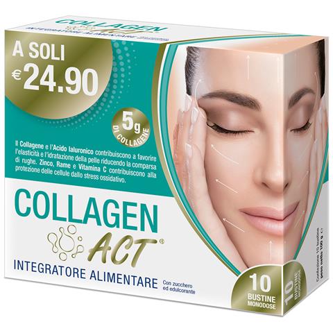 Collagen Act Antiossidante Per L'elasticità E L'idratazione Della Pelle 10 Bustine - Foto 1