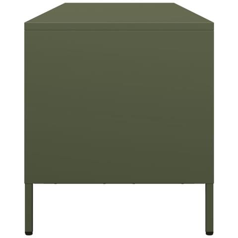 Mobile TV Verde Oliva 135x39x43,5cm Acciaio Laminato a Freddo - Foto 2
