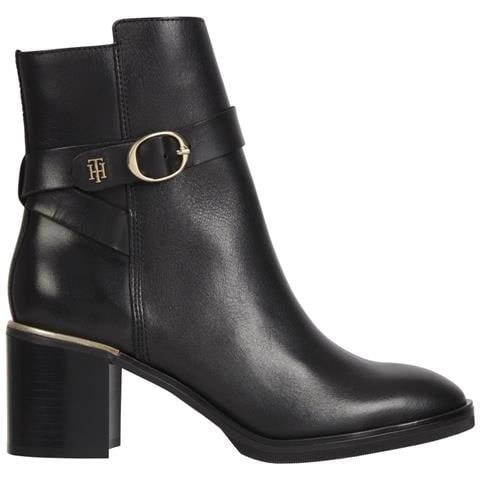 Belt Heeled Boot Stivaletti Pelle Scarpe Donna Nero Eu 36, Fw0fw06766 Bds - Foto 1