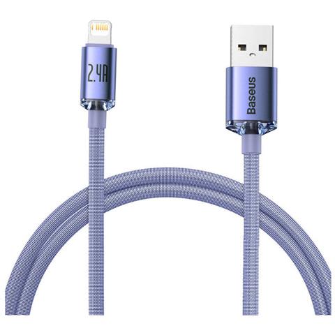 Cavo Da Lightning A Usb 20w Crystal Shine Modello Di Ricarica E Sincronizzazione 1,2m, Lavanda - Foto 1