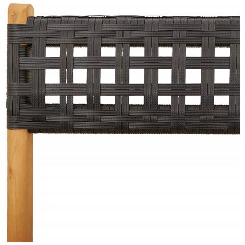 Sedie Giardino Pieghevoli 6pz Nere Polyrattan e Legno Massello - Foto 2