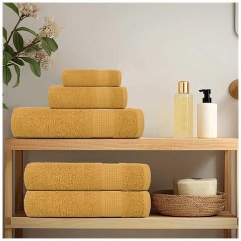 Asciugamani 4 Pz Oro 100x200 Cm 360 G/m 100% Cotone - Foto 3