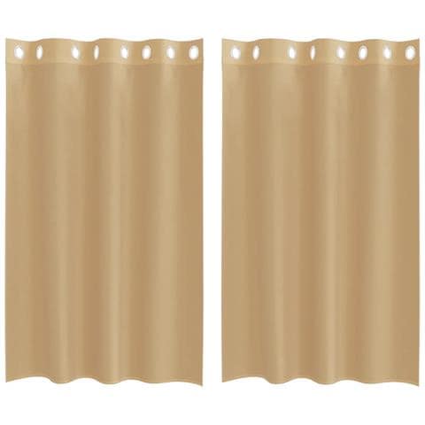 Tende In Voile Con Occhielli 2 Pz Sabbia - Foto 2