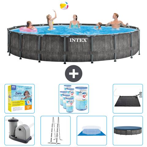 Piscina Fuori Terra - In Giro - 549x549x122 Cm - Grigio - Include Accessori Coordinati Cb50 - Foto 1