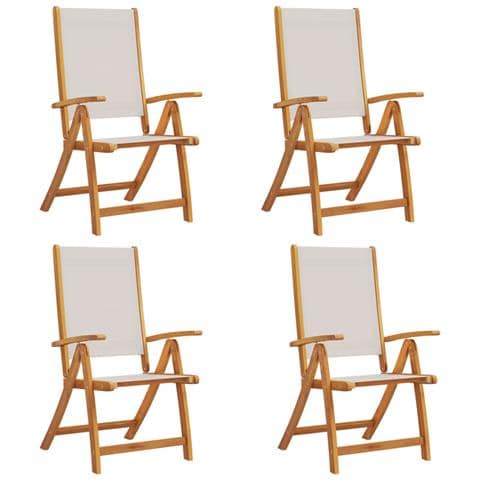 Lusso Casadino -  Sedie Da Giardino Pieghevoli 4 Pz Massello D'acacia E Textilene - Foto 1